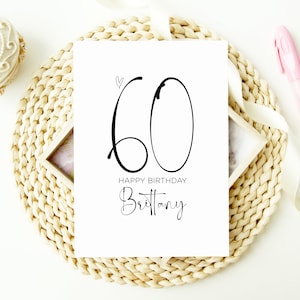 Personalisierte 60er Geburtstagskarte, Eltern Sechzigster Geburtstag, Für Ihn Ihr alles Gute zum Geburtstag, Andenken Geschenk, maßgeschneiderte Turning Sixty Friends Party