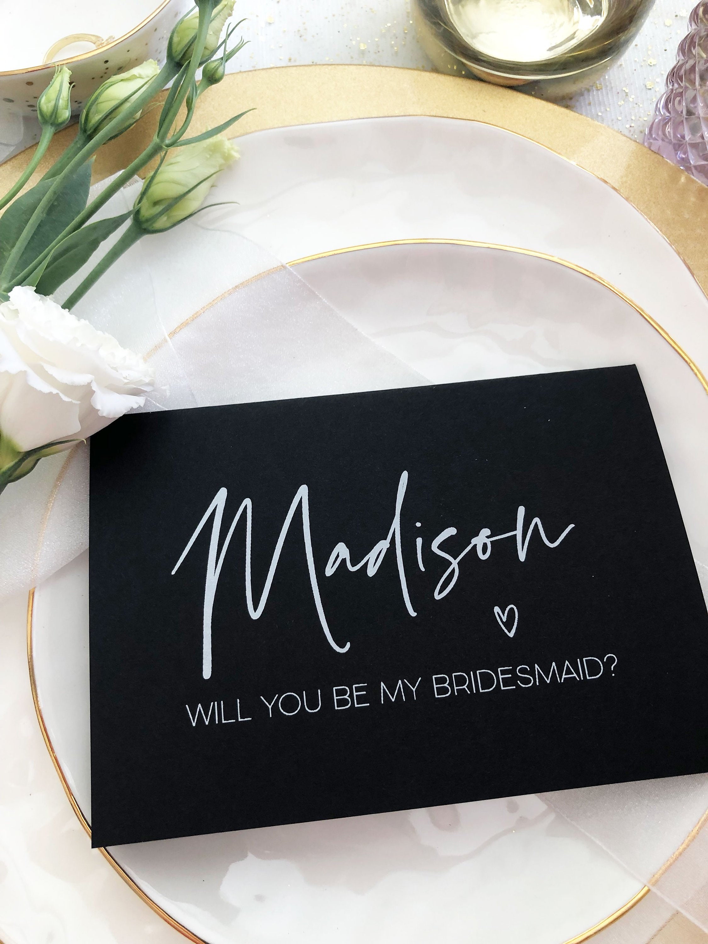 Personalized Will You Be My Bridesmaid Asking Card, Bridesmaid Request,  Bridesmaid Gift Ideas, Custom Bridesmaid Proposal Card, BT BW - Etsy, image size:2250x3000