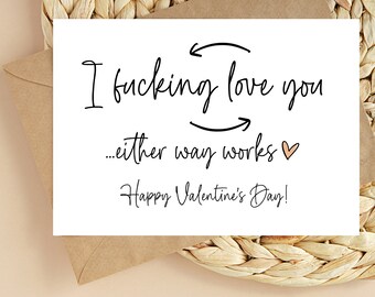 Carte de Saint-Valentin drôle pour petit ami, I Fu * king Love You carte pour femme, carte V Day petite amie, je t'aime anniversaire adulte amour carte