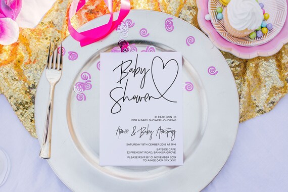 simple girl baby shower