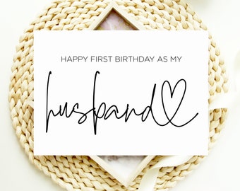 Card for Husband Birthday, First Birthday as My Husband, Card From Wife, Hubby Birthday, I Love You Card, Anniversary, Cute Cards, Heart