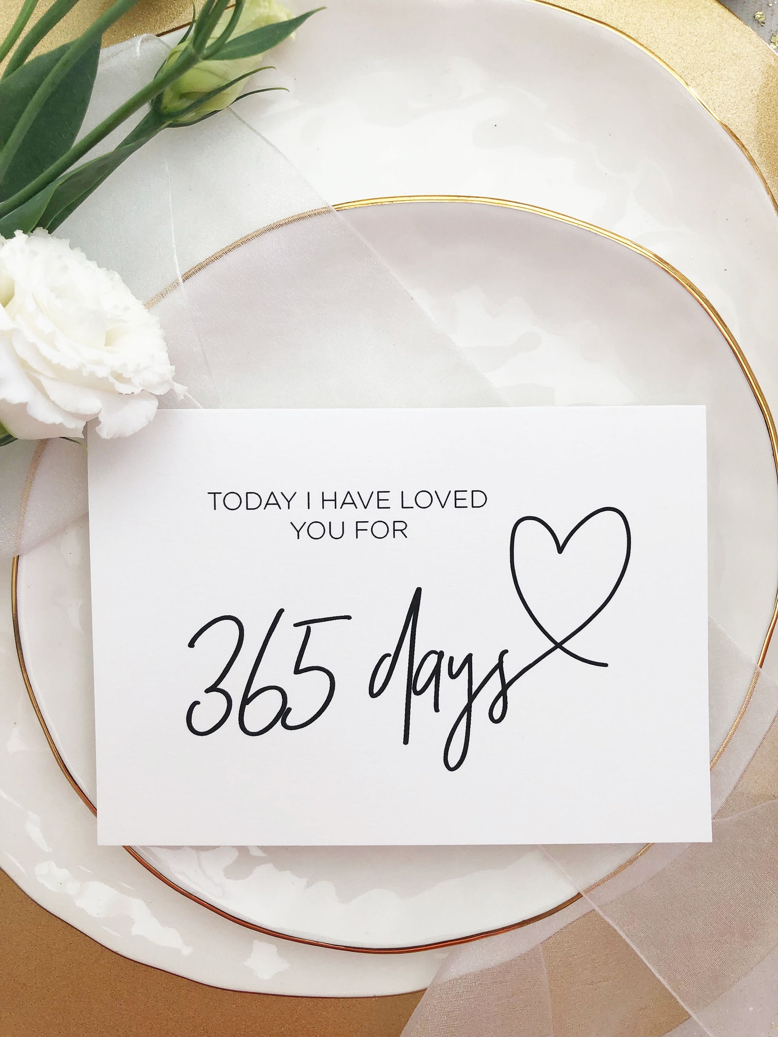 Today I Have Loved You For 365 Days Card First Anniversary | Etsy