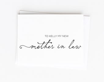 Carte personnalisée pour ma belle-mère le jour de mon mariage, carte de mariage des beaux-parents, maman du marié, carte de mariage pour la maman de la mariée avec nom