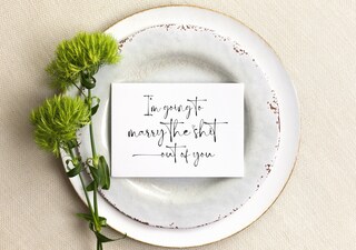 50 Biglietti Auguri Matrimonio Formato 10x15 Cm – Carta Kraft Di Pregio Con Stampato Bianco