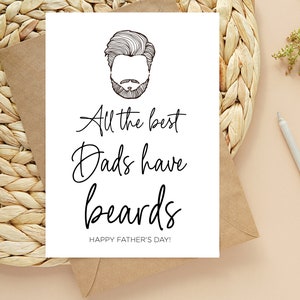 Divertente biglietto per la festa del papà, biglietto per tutti i migliori papà con la barba, per il papà della famiglia, regalo carino per la festa del papà, regali semplici dal figlio e dalla figlia