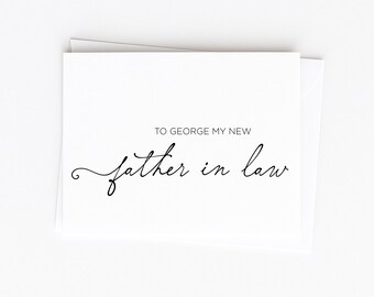 Carte personnalisée à mon beau-père le jour de mon mariage, carte de mariage des beaux-parents, père du marié, carte de mariage pour le père de la mariée avec nom
