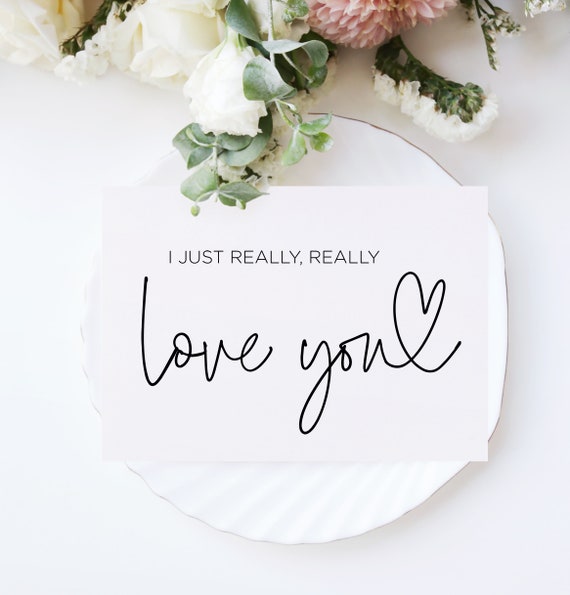 Anniversary Card for Husband, I Really Love You Card for Boyfriend, Valentine for Him, Card for Wife, V Day card for Girlfriend, Cute
