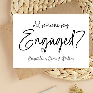 Gefeliciteerd verlovingskaart, grappige bruid en bruidegom als cadeau, gepersonaliseerde kaart voor een stel dat gaat trouwen, aangepaste verloofde kaart
