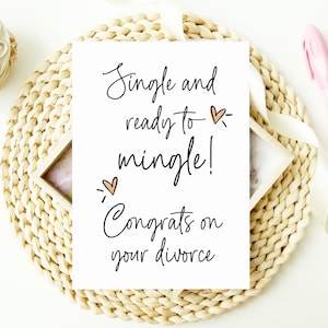 Carte de félicitations pour divorce pour ami, carte de célébration de nouvellement célibataire pour soeur, cadeau amusant pour divorcer, carte d'amitié rupture