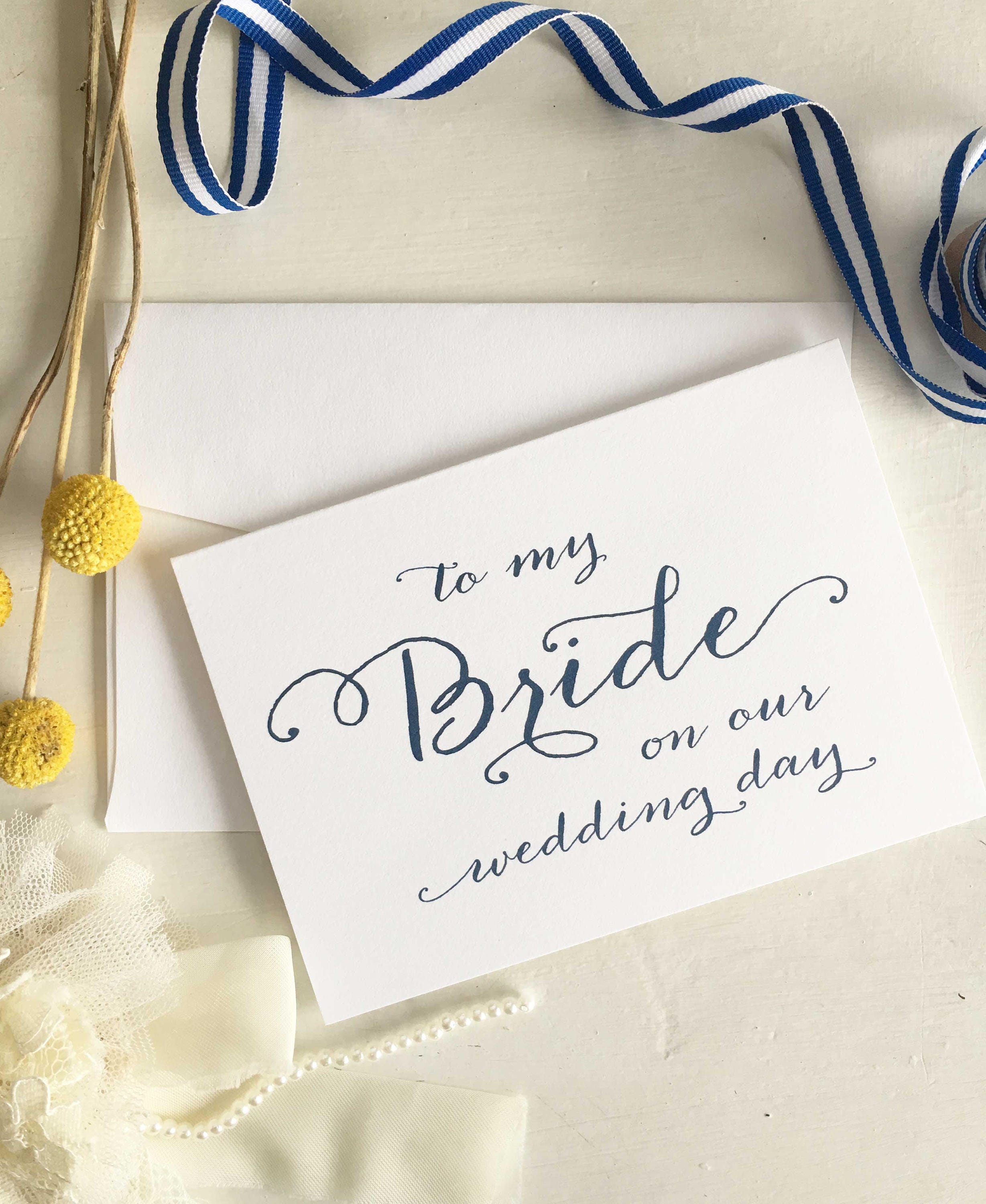 Card For Bride Card From Groom To Bride Card For Wedding Etsy