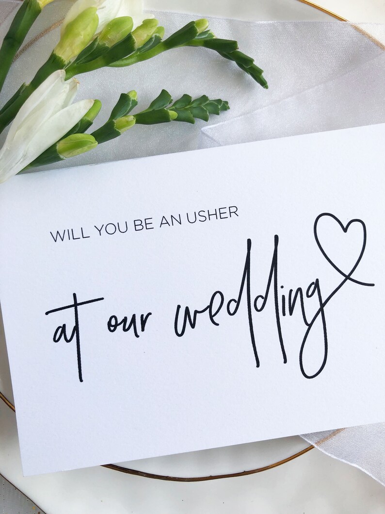 Will You Be an Usher at Our Wedding Card Wedding Usher Gift Etsy
