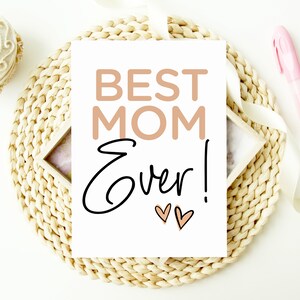 A melhor mãe de todos os tempos, presente de dia das mães, cartões fofos para mamãe, presente de primeiro dia das mães, presente fofo para mamãe de filhos e marido, cartão de lembrança mamãe