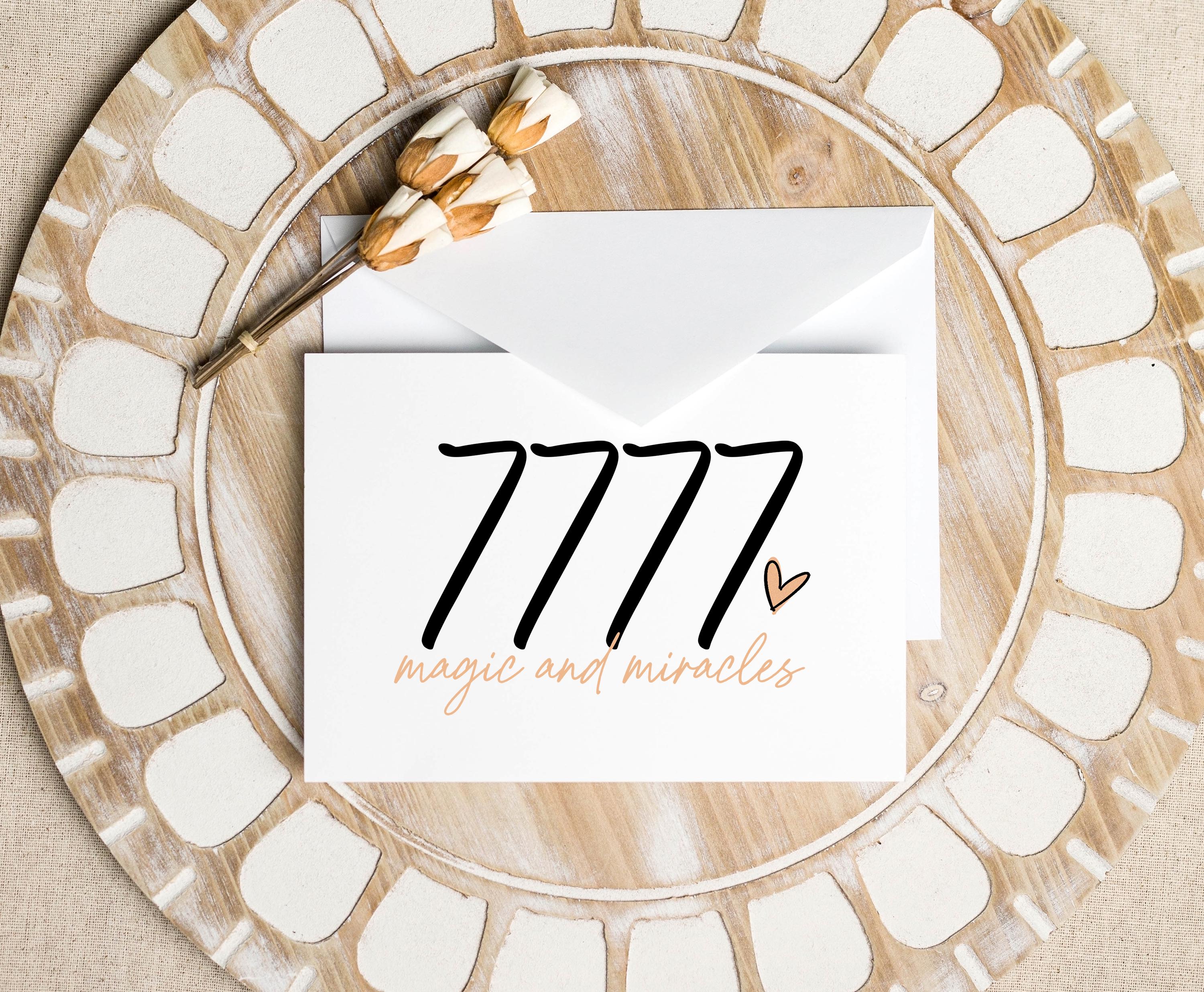 クリスト、アートカード Angel Number Card, 7777, Spiritual Greeting Card, Lucky Numerology