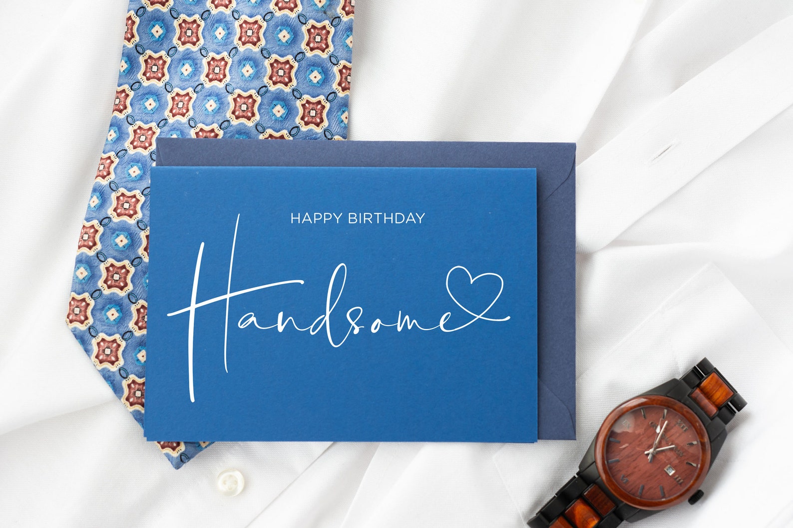 Blue Happy Birthday Handsome Card Boyfriend, Birthday Cards Girlfriend ...