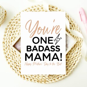 Funny Mothers Day Gift, You're One Badass Mama Card from Children, Gifts from Husband for Wife, Mums Day Card, For Mothers Day, Keepsake