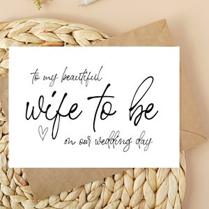 Presente de noiva, Para minha linda noiva no dia do nosso casamento, Cartão de casamento elegante, Cartão de casamento para futura esposa, Cartão de noiva do noivo, Marido