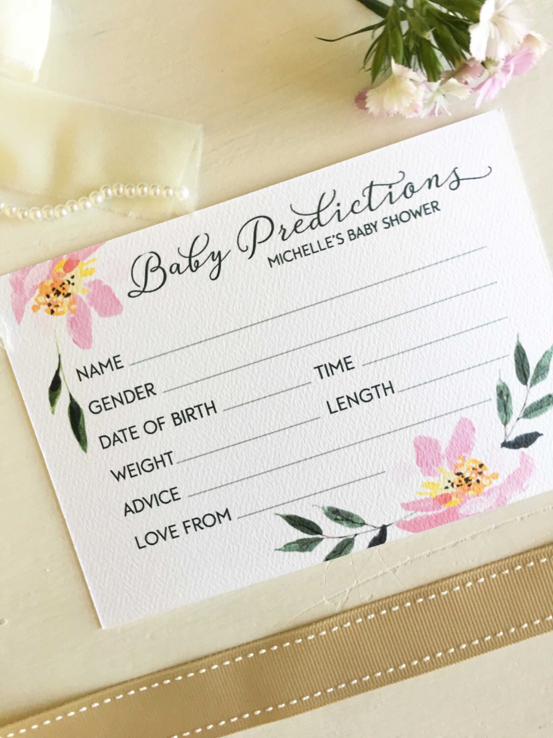 Baby Shower Prediction Cards Baby Prediction Card Baby Etsy Australia