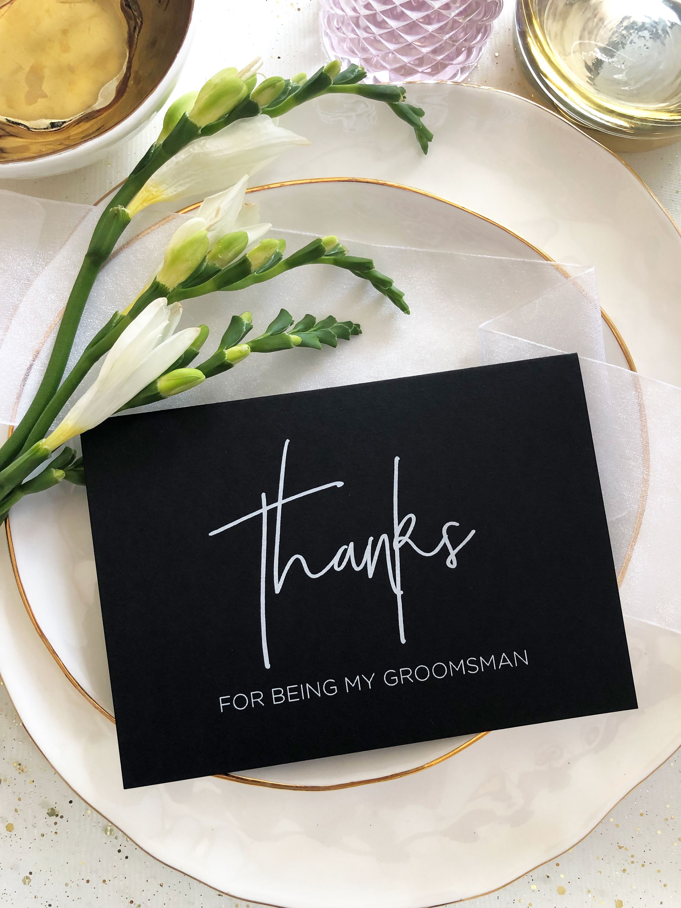 Minimalist Thanks for Being My Groomsman Wedding Day Card