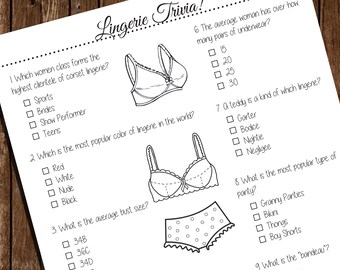 Lingerie Shower Game - Etsy