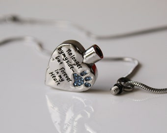 Pet Heart Memorial Urn Necklace • Pet Cremation Jewelry • Pet Urn • Heart Memorial Necklace • Memorial Urn For Dog • Memorial Gift