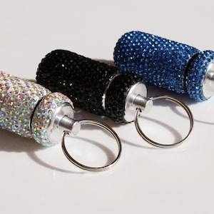 Rhinestone Keyring Urn • Cylinder Urn • Capsule Memorial Urn • Urn For Human Ashes • Memorial Keepsake • Ashes Keepsake • Memorial Gift