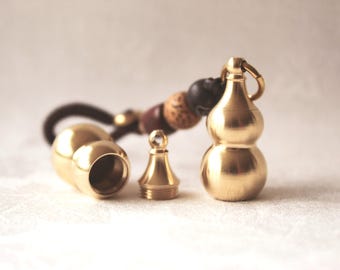 Small Brass Ashes Urn: Gourd Shape Keepsake, Memorial Gift