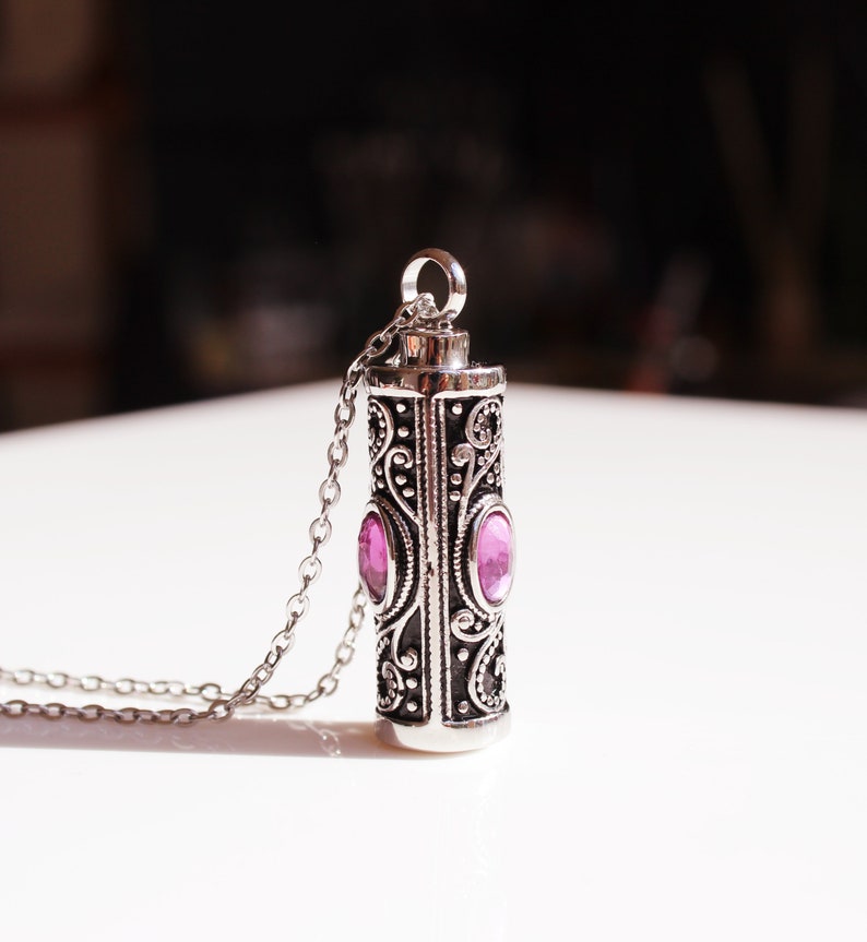 Cylinder Memorial Keepsake Necklace Urn Necklace For Human Ashes Urn Necklace Ashes Memorial Pet Urn Memorial Gift image 6