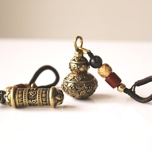Small Buddhist Scripture Cylinder Urn: Ashes Keepsake image 1