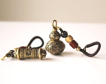 Small Buddhist Scripture Cylinder Urn: Ashes Keepsake
