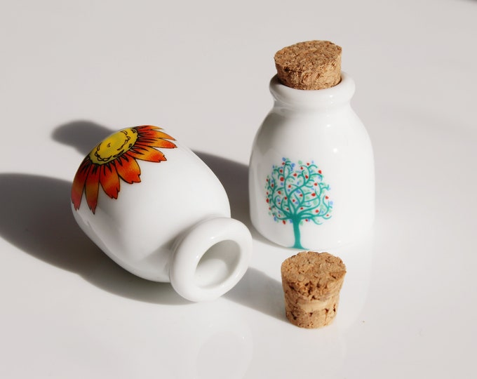 Small Ceramic Urn With Cork Top Ceramic Mini Urn Ashes Etsy