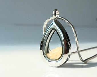 Teardrop Urn Necklace: Stainless Steel Keepsake Pendant, Cremation Jewelry