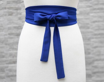Blue Real Leather Obi Belt Corset Belt Sky Blue Sash Belt Double Wrap Blue Wide Belt Blue Cinch Belt