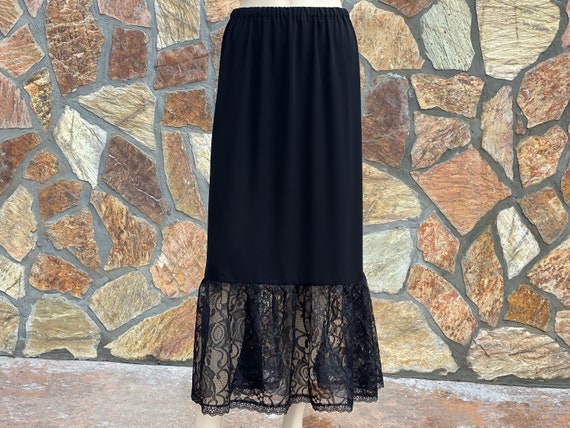 Long Lace Skirt for Evening, Extender Slip, Dress Extender Slip, Black -  WITH LENGTH OPTION - Etsy