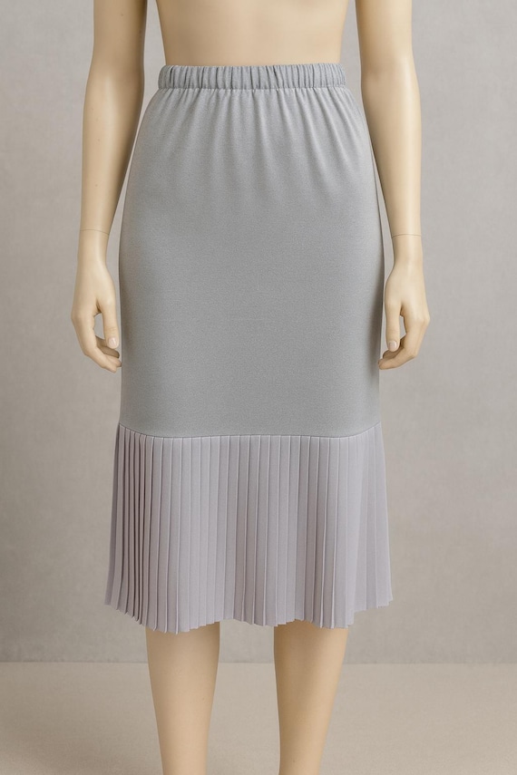 chiffon dress extender Silver Gray Pleated Skirt and Dress Extender Slip, Chiffon Top Shirt Extender-WITH LENGTH OPTION