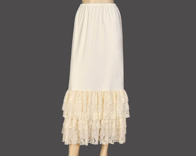 Three Layered Gathered Lace Skirt Extender Slip, Dress Extender Slip, Top Shirt Extenderslip