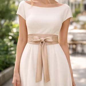 Satin Obi Belt, Sash Corset, Wide Wrap Belt,Plus Size Available, Champagne, Beige