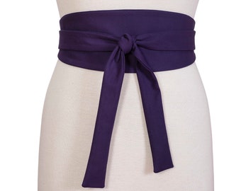 Reversible Purple Waist Belt, Plain & Floral, Violet Obi  display picture 1