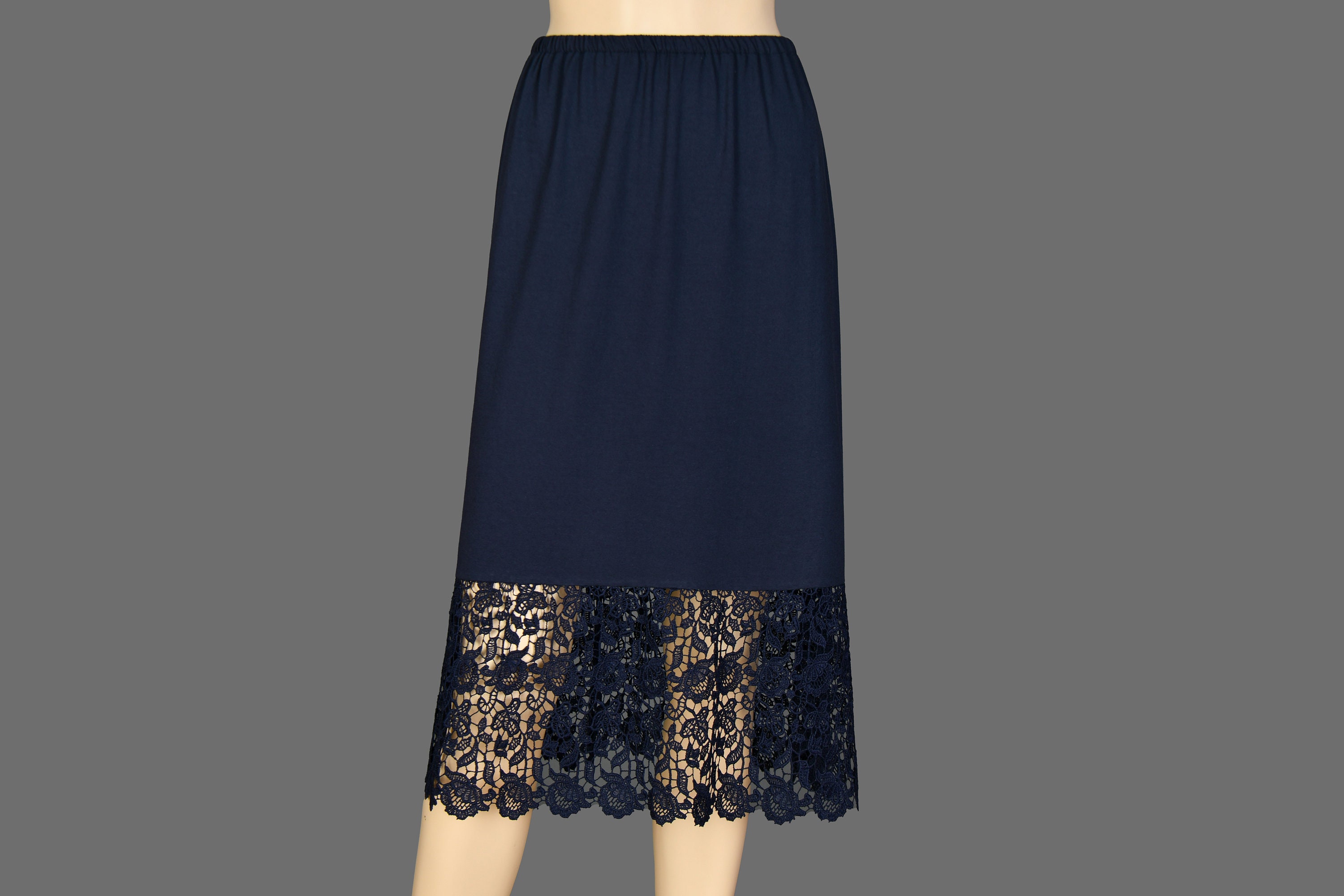 Customizable Navy Lace Skirt Extender Slip Dress Extender Slip SIZE LENGTH OPTION Etsy