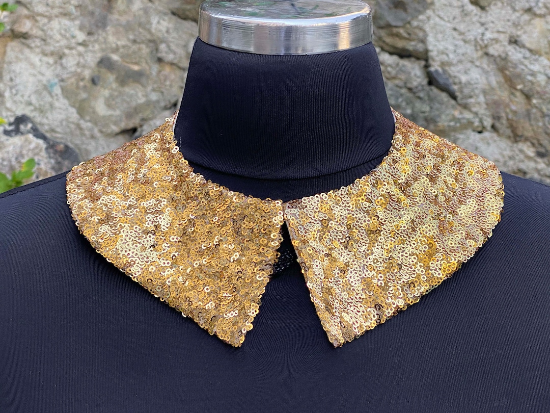 Spitz Form Gold Kragen Halskette mit Pailletten Abnehmbare Etsy.de