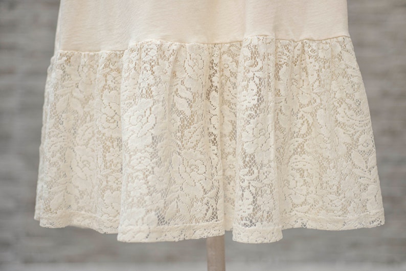 Ivory Cream Lace Tulle Skirt Extender Slip Dress Extender Etsy