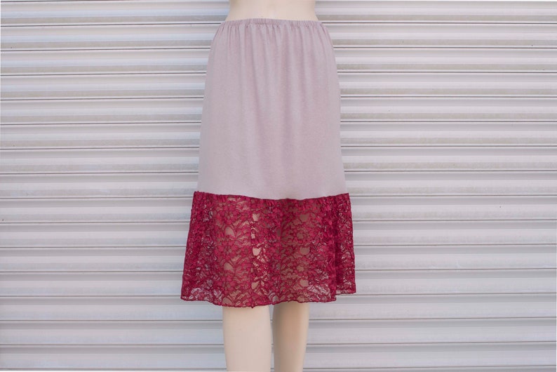 Dark Red Skirt Extender Slip,Dress Extender Slip Wine color WITH LENGTH OPTION