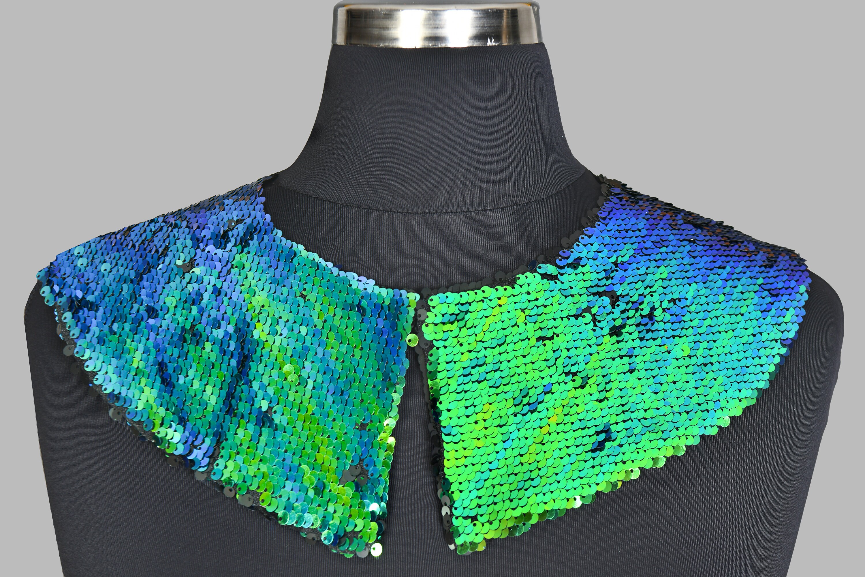 Big Chunky Pointed Shape Collar Necklace With Sequins Detachable ...