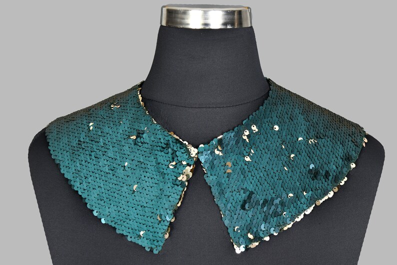 Big Chunky Pointed Shape Collar Necklace With Sequins Detachable ...