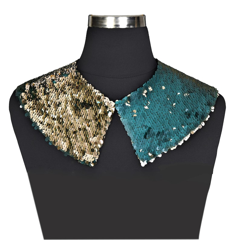 Big Chunky Pointed Shape Collar Necklace With Sequins Detachable ...