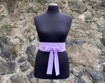 Faux Silk Obi riem, sjerp korset, brede wikkelriem, plus size beschikbaar, seringen, lavendel,