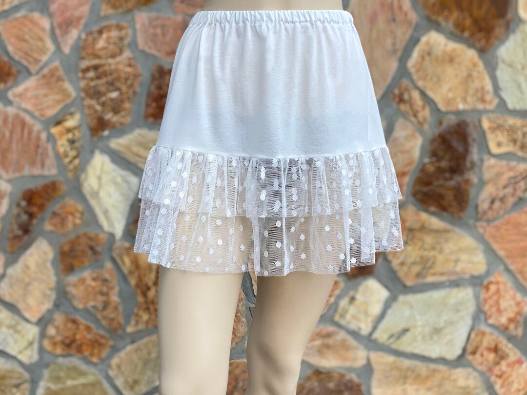 White Lace Skirt Extender Slip Dress Extender Slip WITH LENGTH OPTION