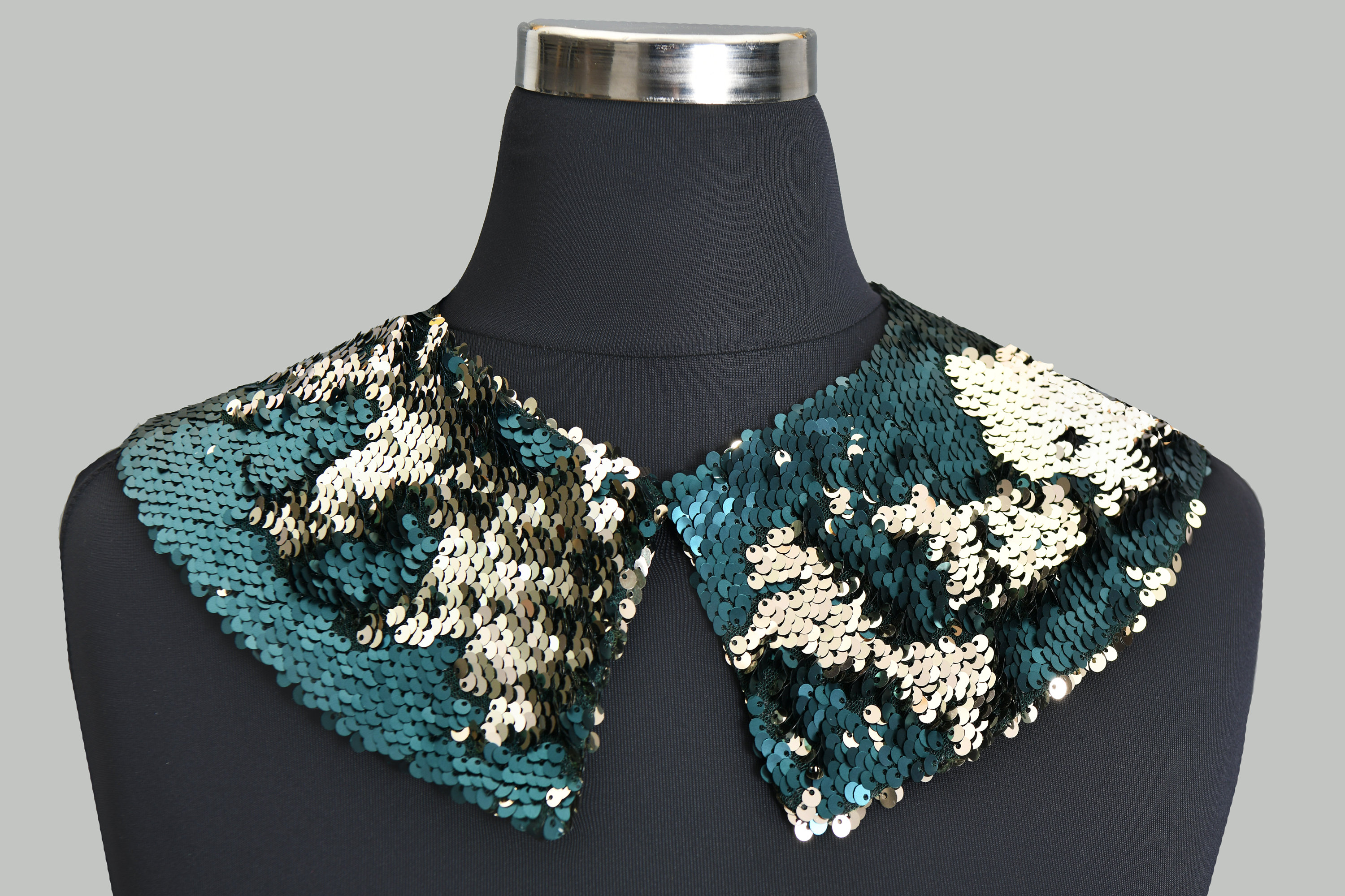 Big Chunky Pointed Shape Collar Necklace With Sequins Detachable ...