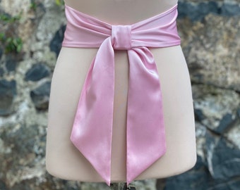 Satin Sash Belt, Wide Satin Sash, Wedding Accessories, Dress Belt, Pink- COLOR & LENGTH Option