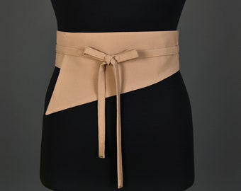 Obi Belt, Black Wide Wrap Belt, Beige -With Color Option