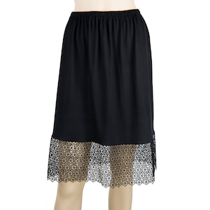 Woman Skirt Extender Slip, Dress Extender Slip, Lace Top Shirt Extender, Black - WITH LENGTH OPTION